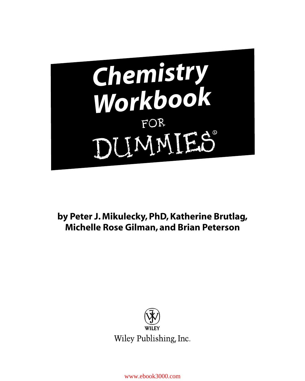 Chemistry Workbook For Dummies by Unknow
