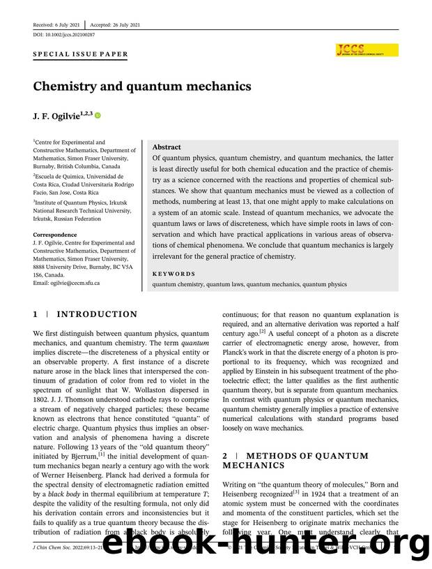 Chemistry and Quantum Mechanics by Unknown