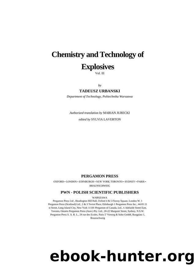 Chemistry and technology of explosives. by FABIAN