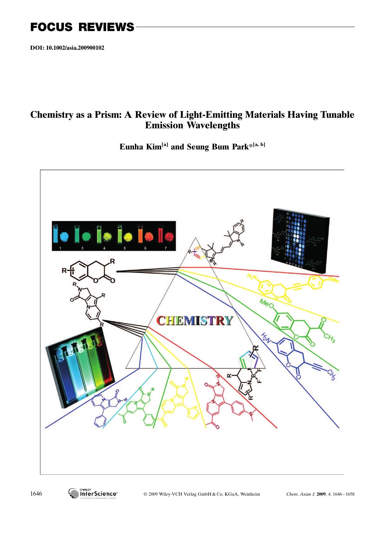 Chemistry as a Prism: A Review of Light-Emitting Materials Having Tunable Emission Wavelengths by Unknown
