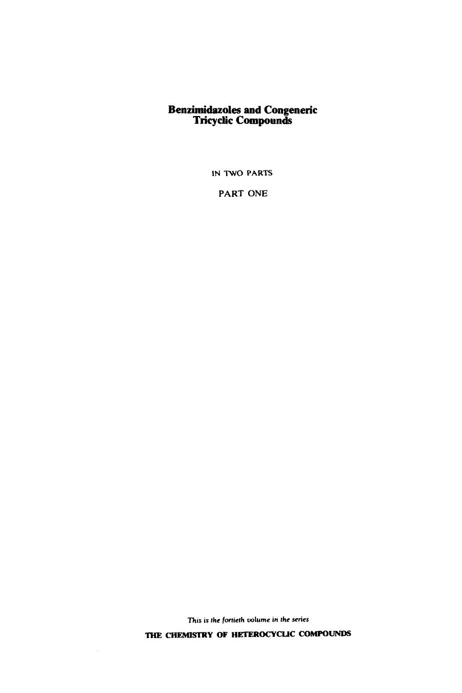 Chemistry of Heterocyclic Compounds, V. 40, part 1, p. 675-687 by Benzimidazoles & Congeneric Tricyclic Compounds (1981)