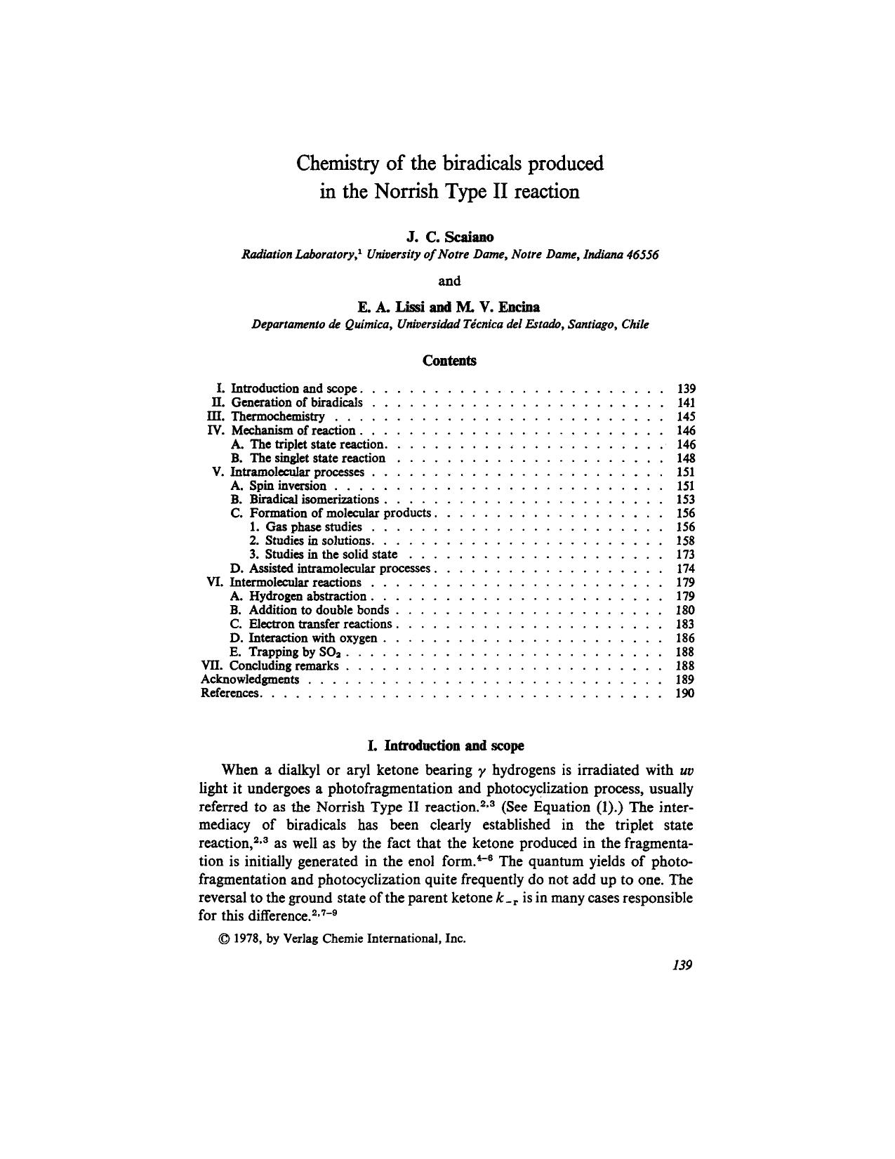 Chemistry of the biradicals produced in the Norrish Type II reaction by Unknown