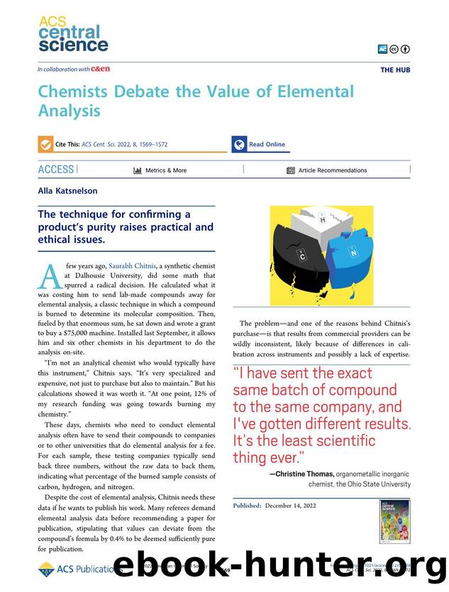 Chemists Debate the Value of Elemental Analysis by Alla Katsnelson