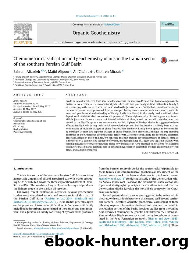 Chemometric classification and geochemistry of oils in the Iranian sector of the southern Persian Gulf Basin by Bahram Alizadeh & Majid Alipour & Ali Chehrazi & Shohreh Mirzaie