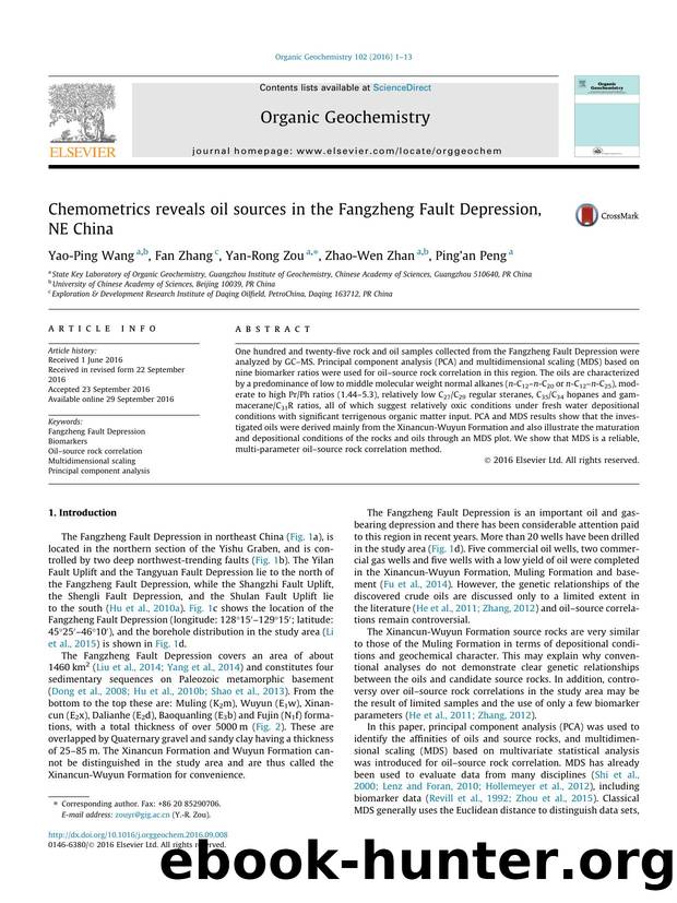 Chemometrics reveals oil sources in the Fangzheng Fault Depression, NE China by Yao-Ping Wang & Fan Zhang & Yan-Rong Zou & Zhao-Wen Zhan & Ping’an Peng