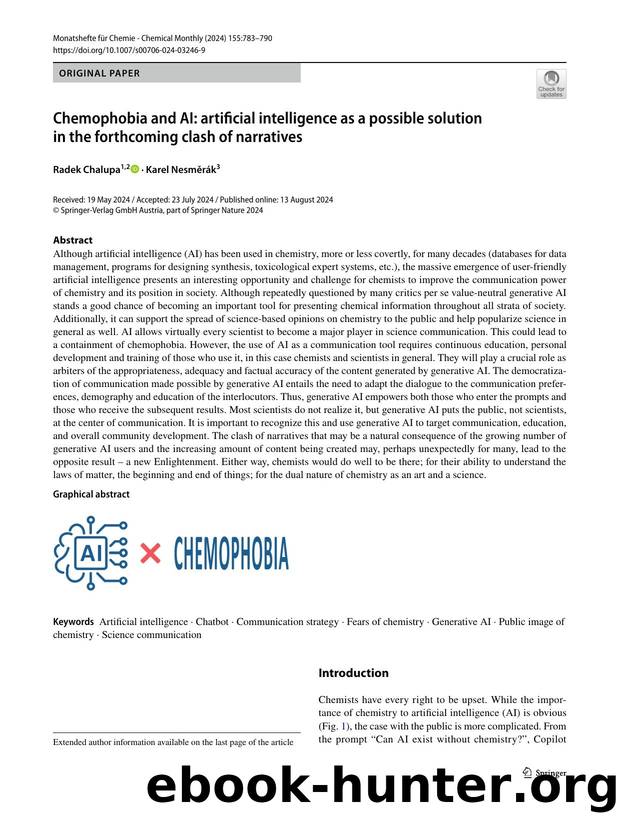 Chemophobia and AI: artificial intelligence as a possible solution in the forthcoming clash of narratives by Radek Chalupa & Karel Nesměrák