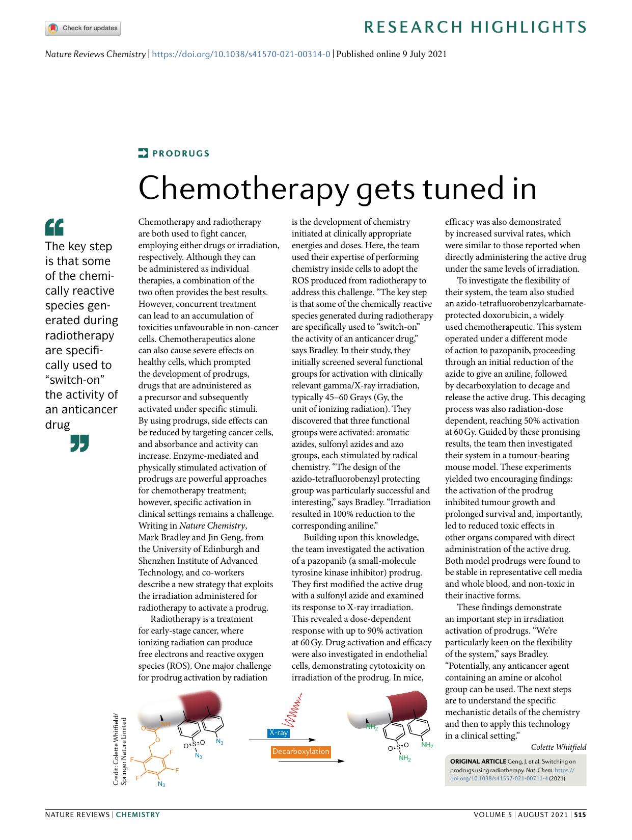Chemotherapy gets tuned in by Colette Whitfield