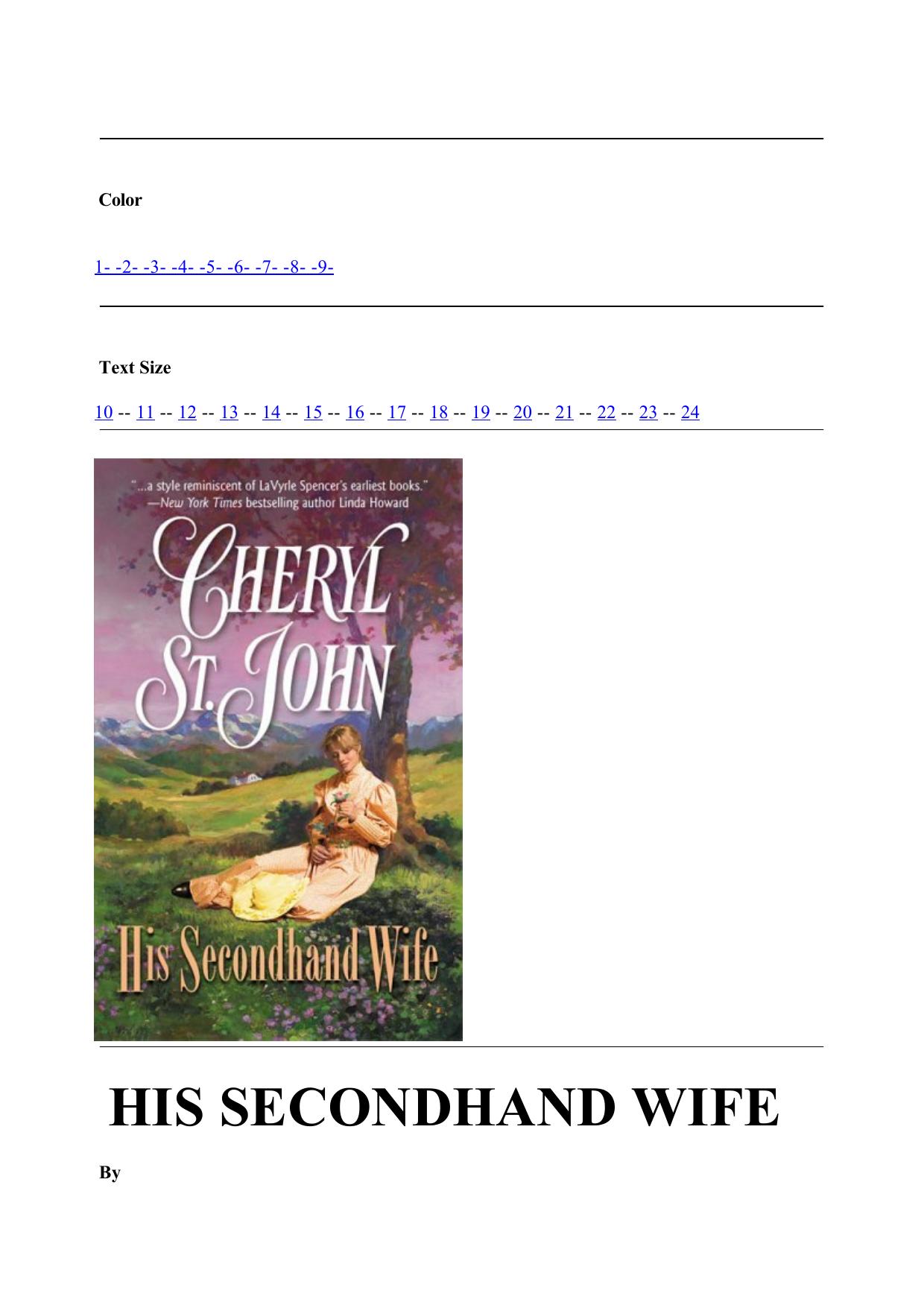 Cheryl St. John by His Secondhand Wife