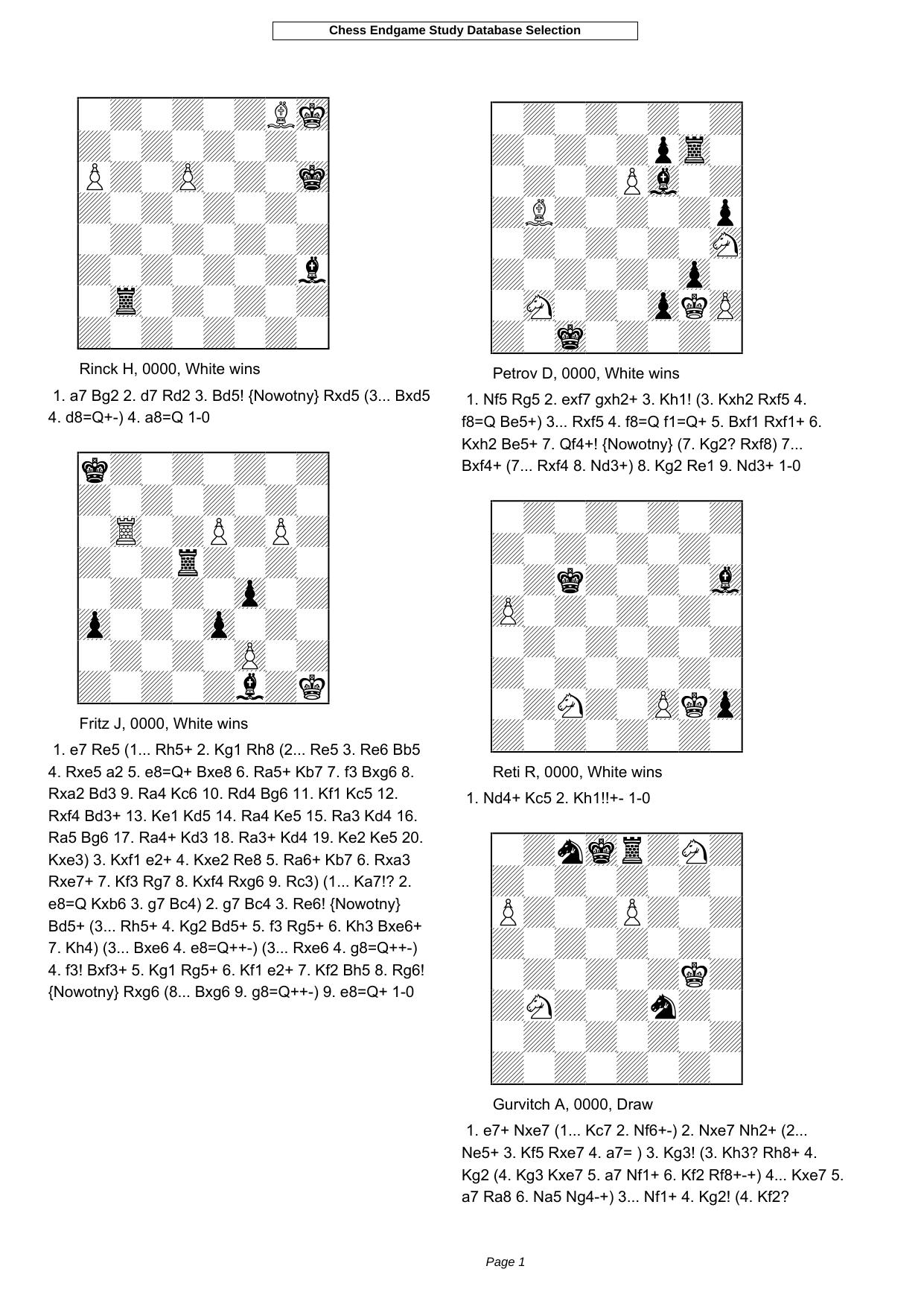Chess Endgame Study Database by Croitor Mihail