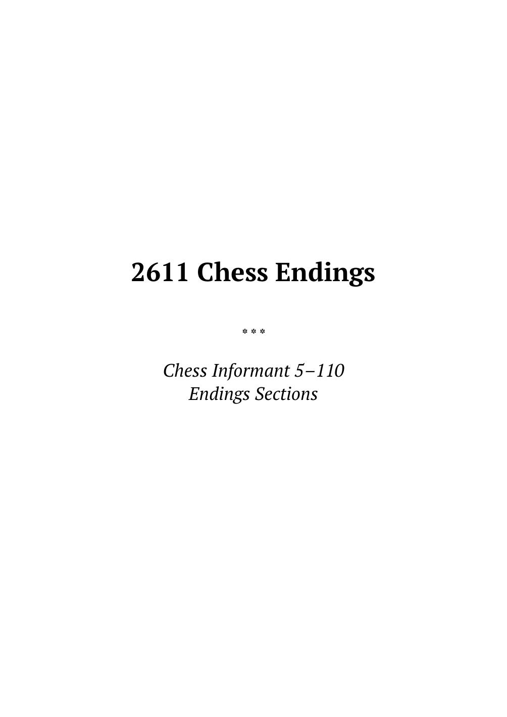 Chess Informant by 2611 Chess Endings