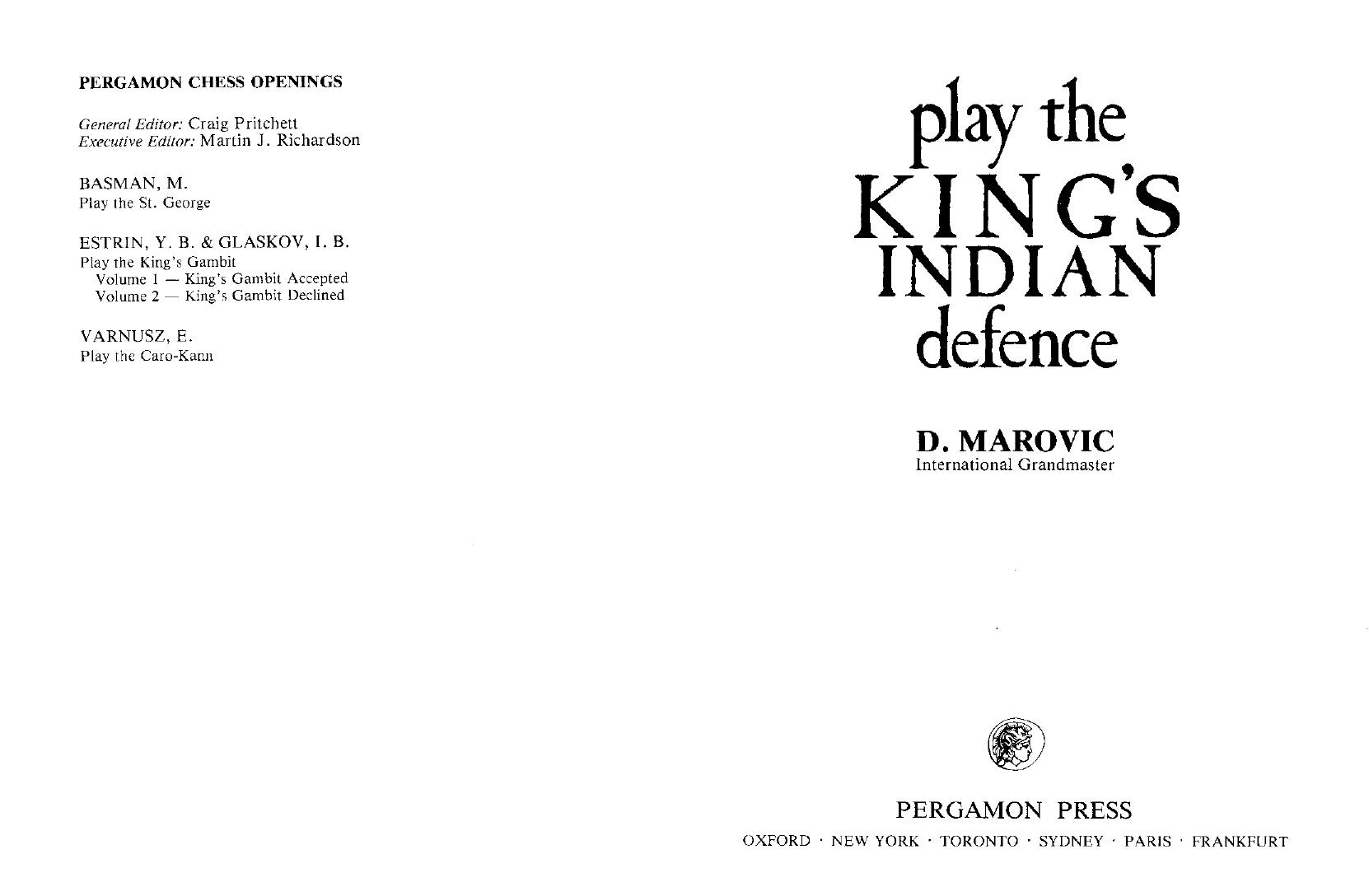 Chess Play The Kings Indian by Unknown