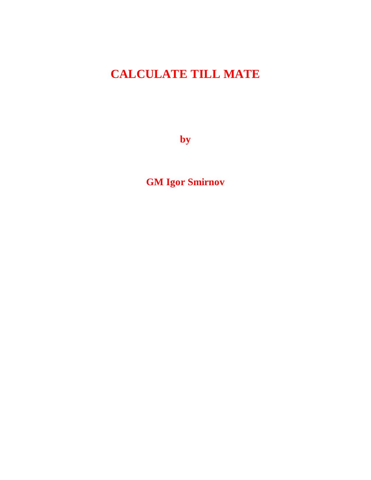 Chess Tactics Training: Calculate Till Mate by Smirnov Igor