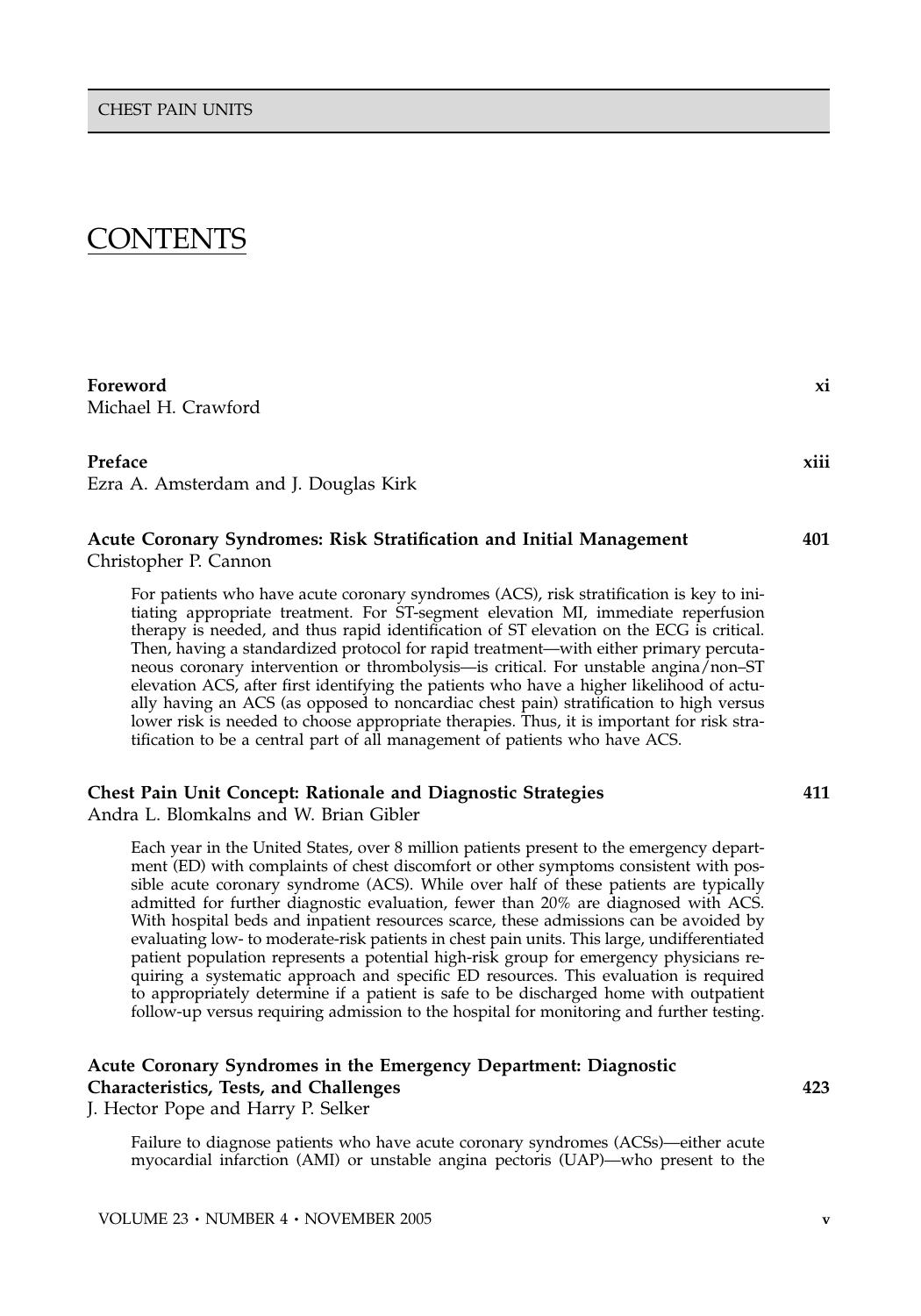 Chest Pain Units, An Issue of Cardiology Clinics by Michael H. Crawford MD FACC