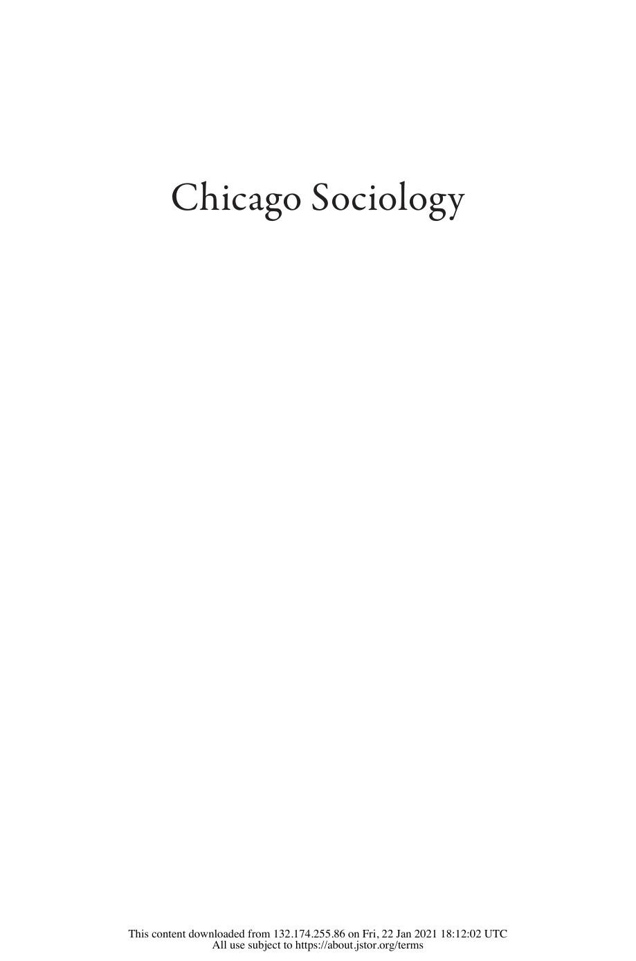 Chicago Sociology by Jean-Michel Chapoulie; Caroline Wazer; William Kornblum