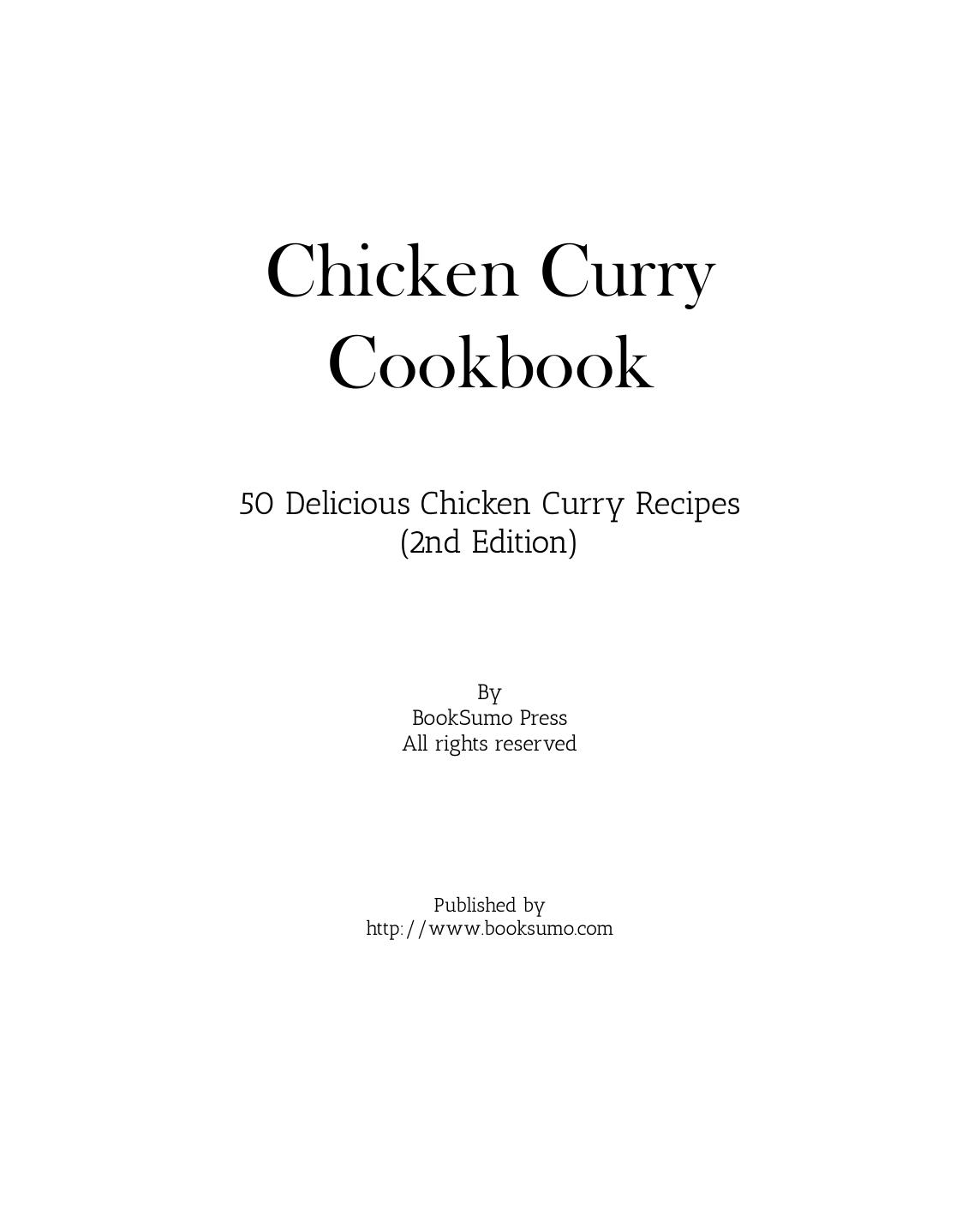 Chicken Curry Cookbook by Unknown