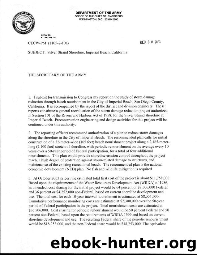 Chief's Report - Silver Strand Shoreline, Imperial Beach, California by Unknown