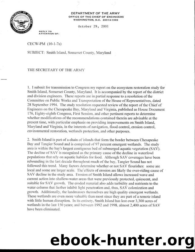 Chief's Report - Smith Island, Somerset County, Maryland by Unknown