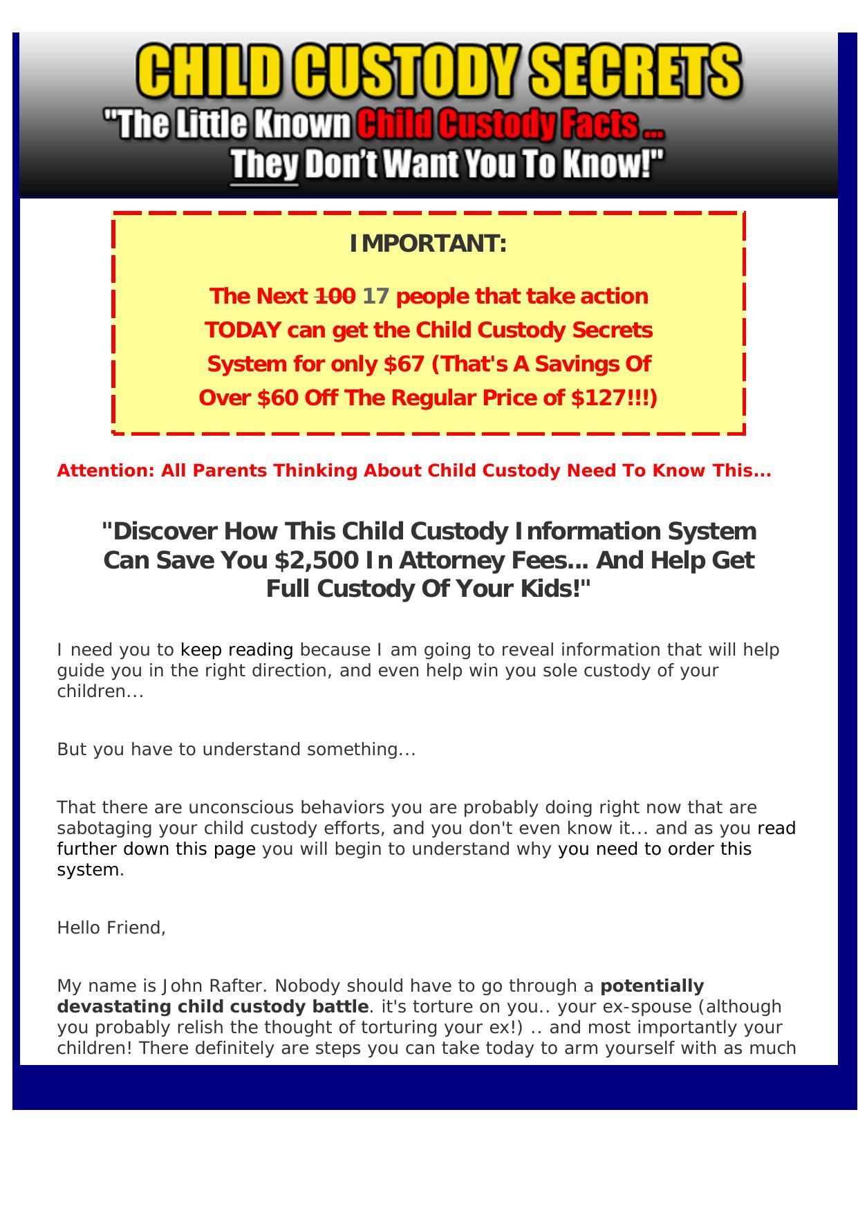 Child Custody Secrets. by Best of Kuszter's Collection
