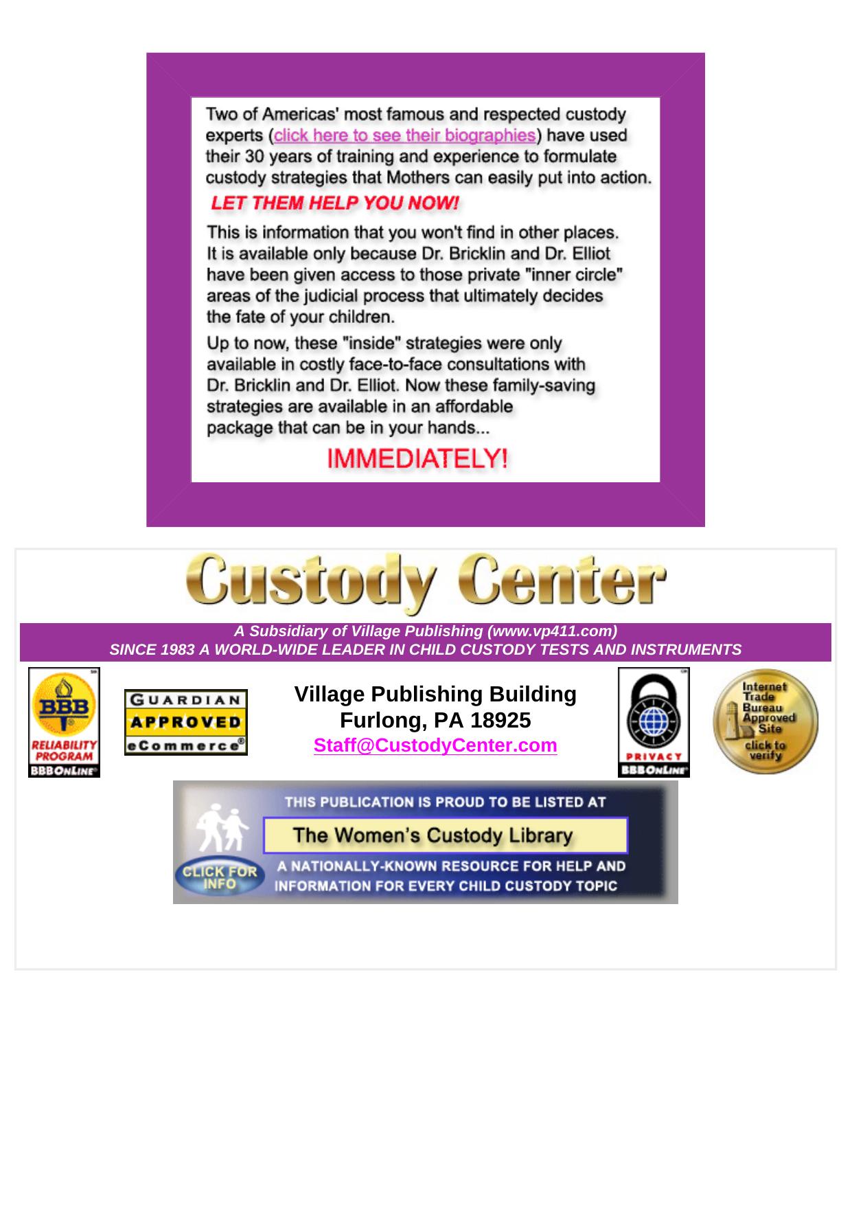 Child Custody- Child Custody Strategies For Women. by Best of Kuszter's Collection