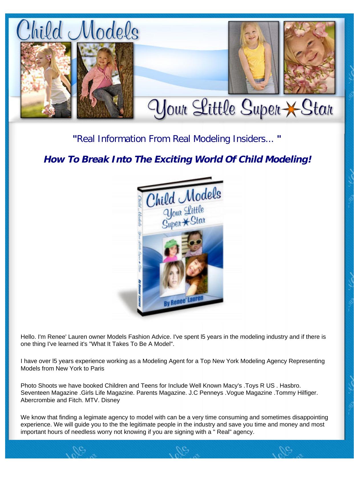 Child Models Your Little Super-Star - Babies To Teens. by Best of Kuszter's Collection