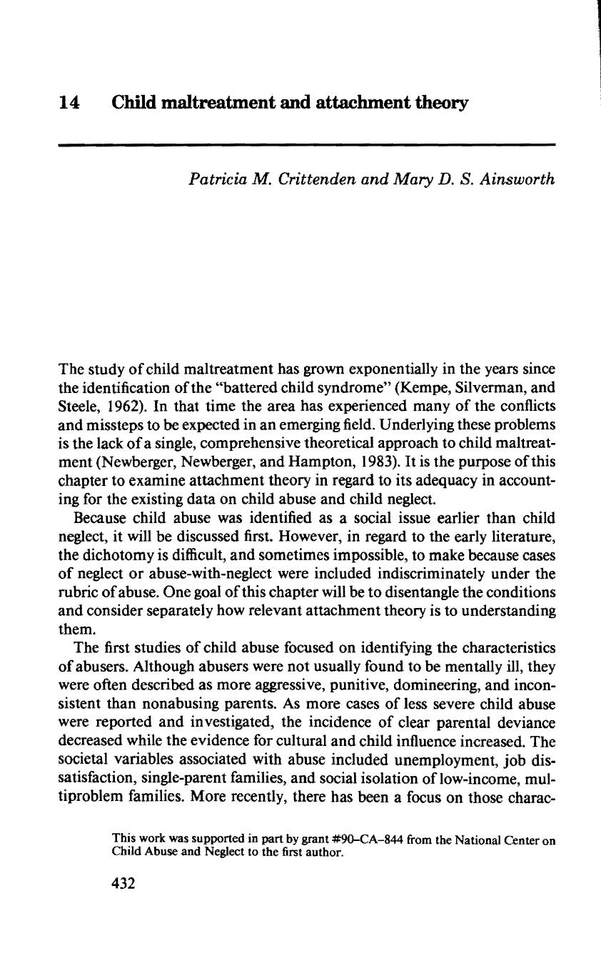 Child maltreatment and attachment theory by Unknown