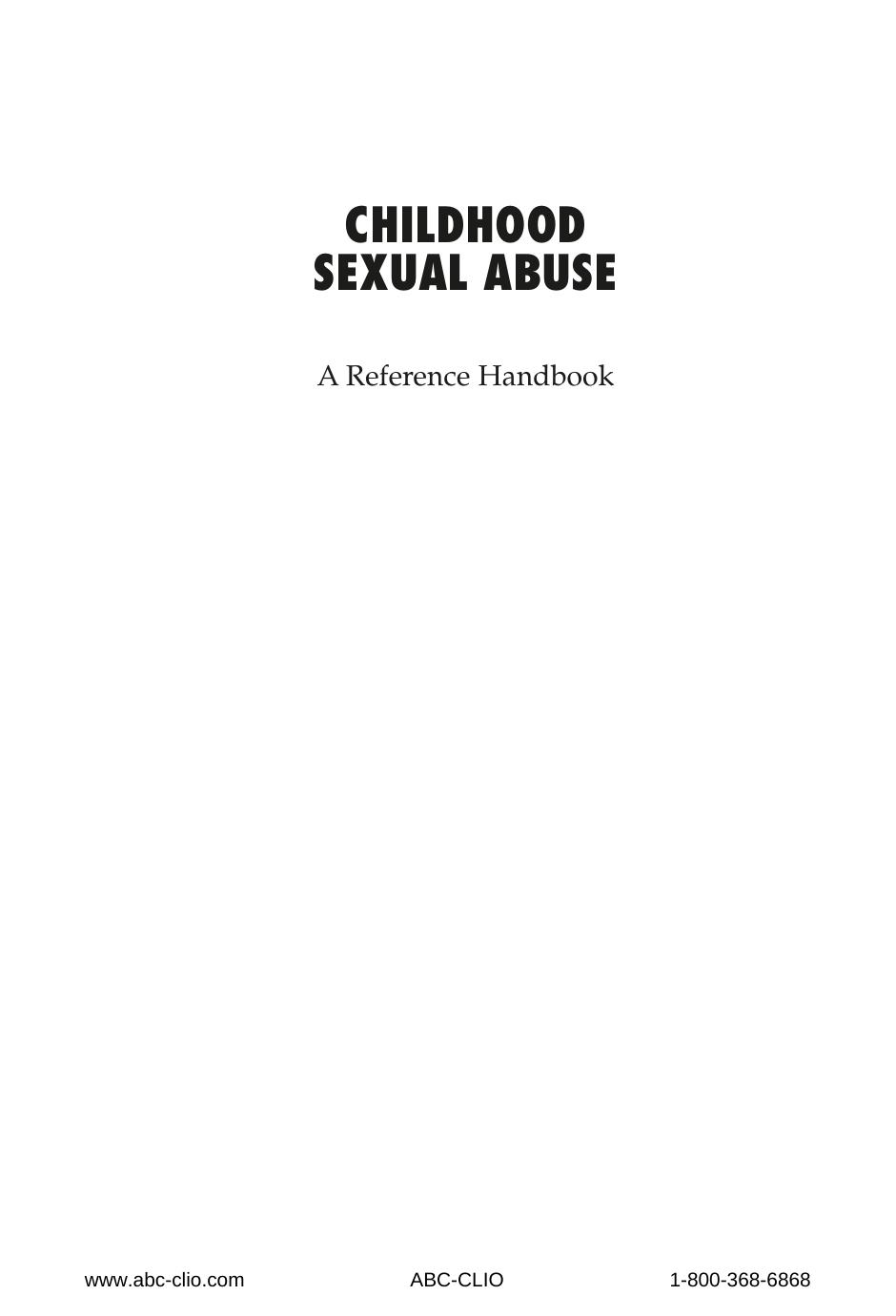 Childhood Sexual Abuse, 2nd Edition (Contemporary World Issues) by Karen L. Kinnear