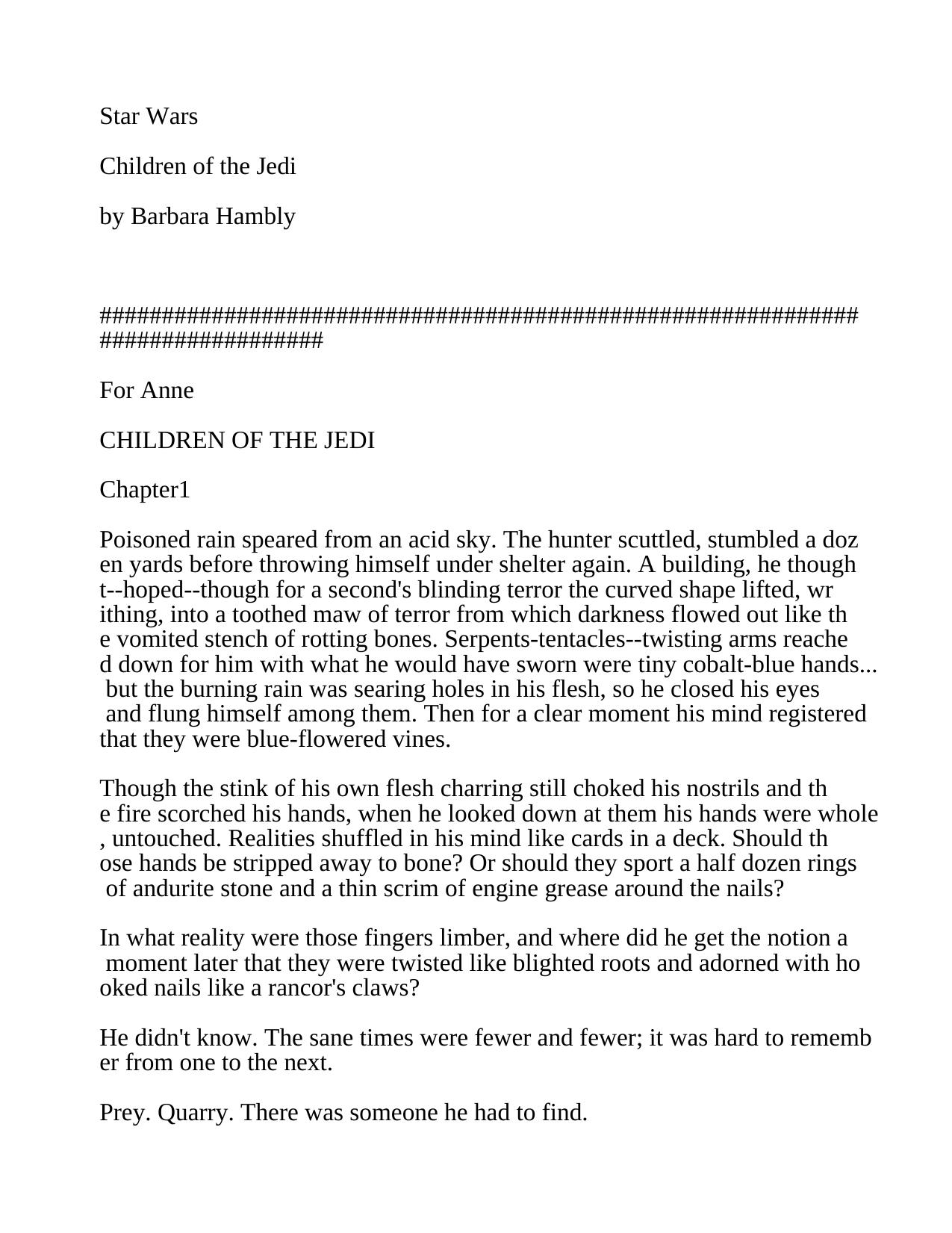 Children Of The Jedi (Barbara Hambly) by Unknown