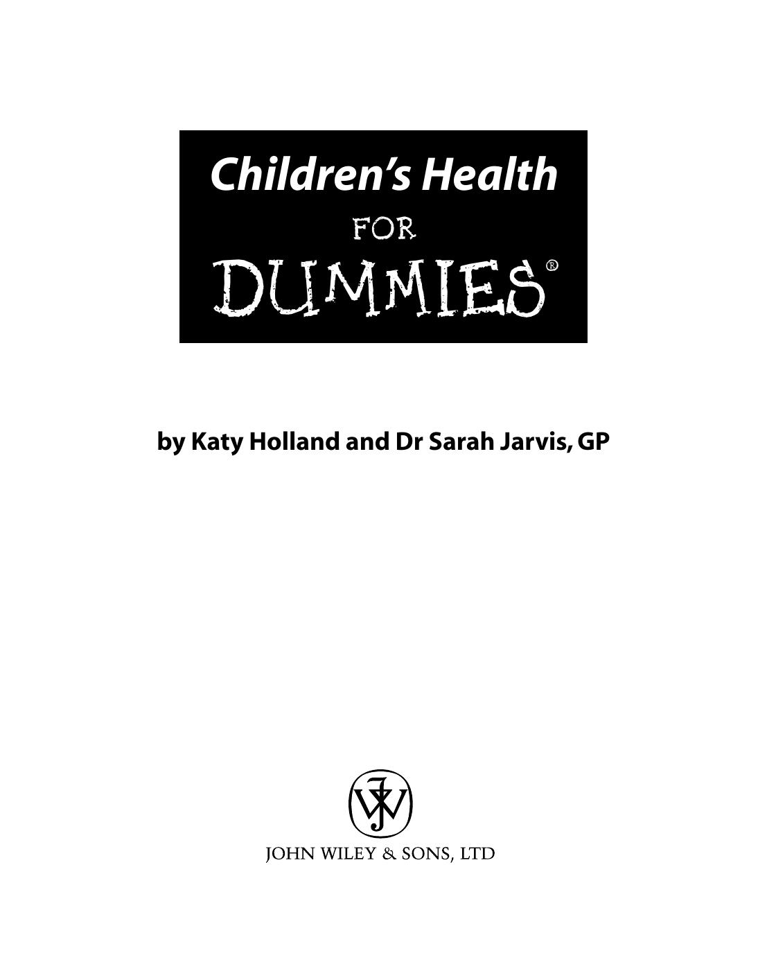Children's Health For Dummies by Unknow