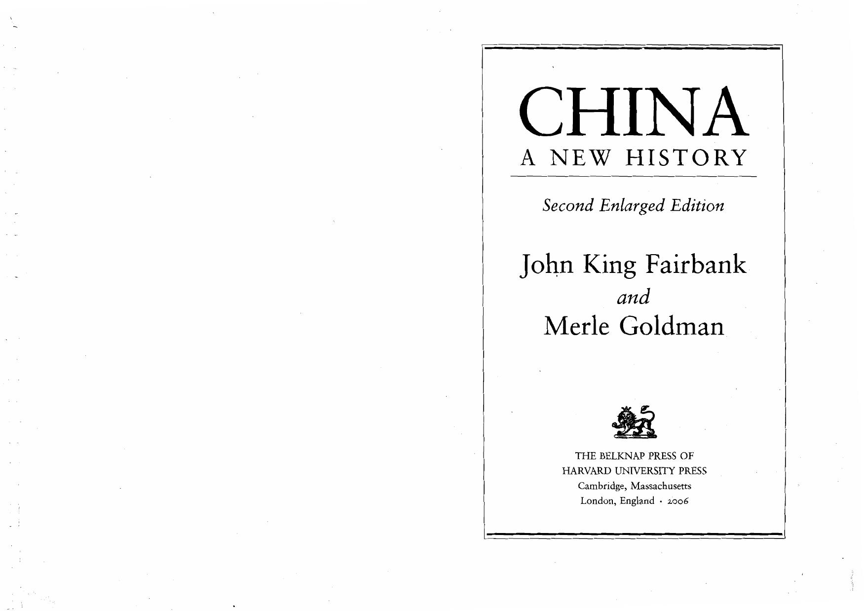 China A New History by Unknown