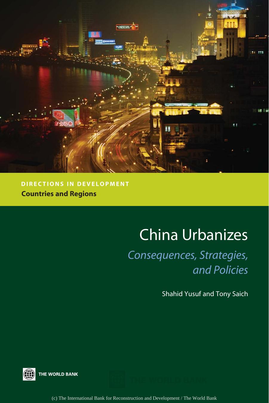 China Urbanizes: Consequences, Strategies, and Policies by Unknow