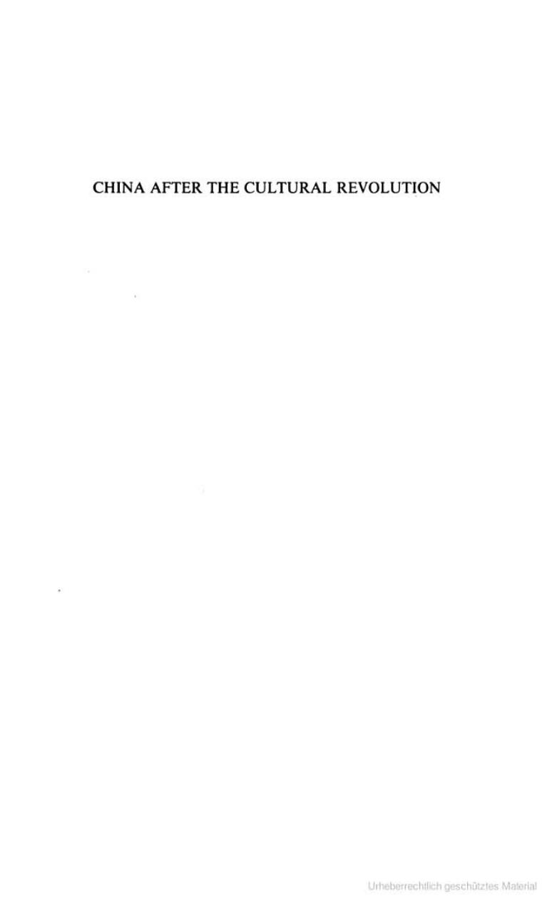 China after the Cultural Revolution: politics between two party congresses by Jürgen Domes