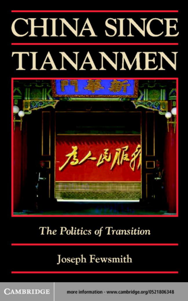 China since Tiananmen: the politics of transition by Joseph Fewsmith