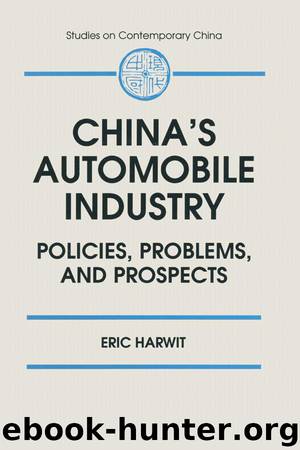 China's Automobile Industry: Policies, Problems and Prospects: Policies, Problems and Prospects (Studies on Contemporary China) by Harwit Eric