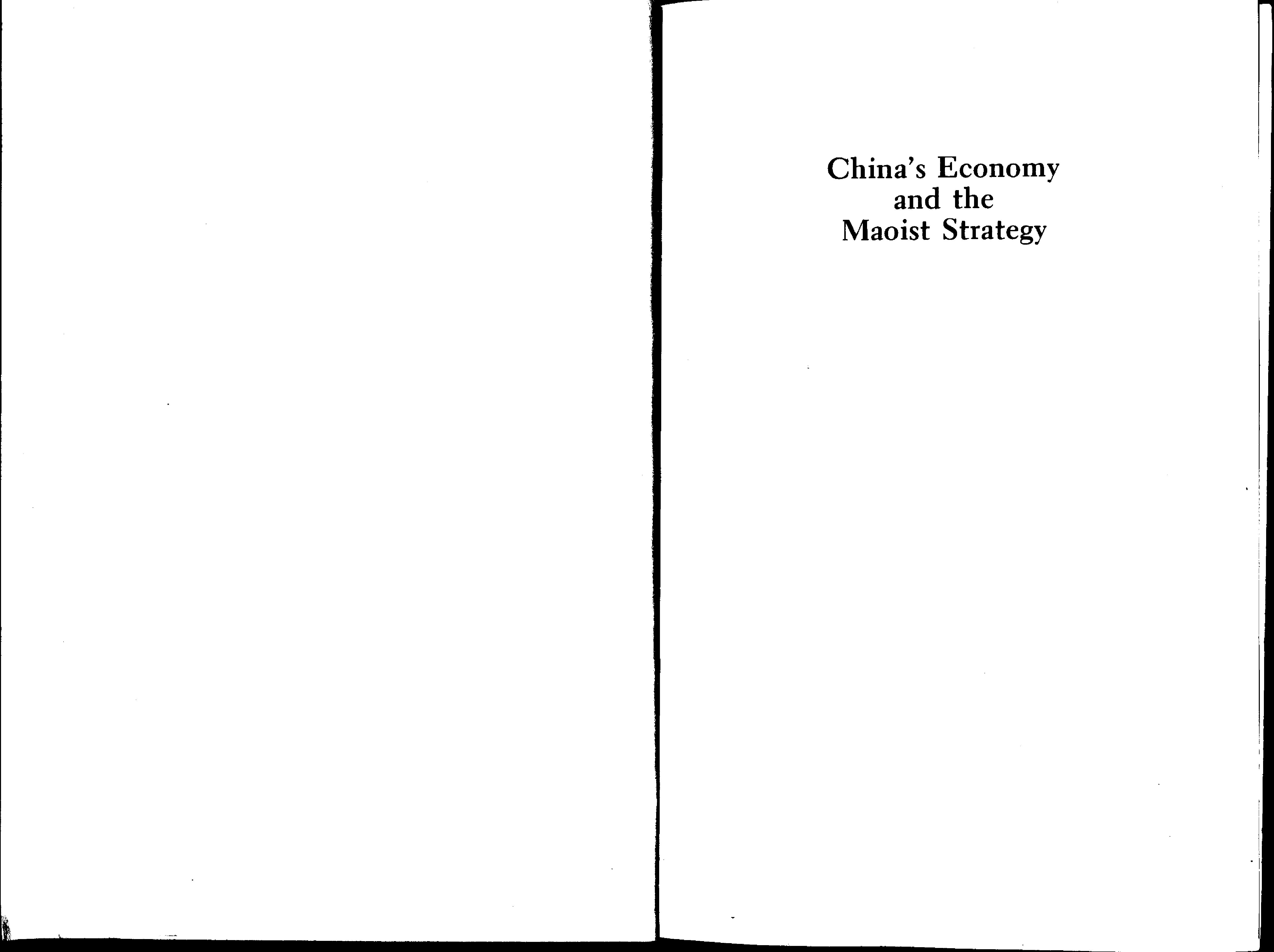 China's Economy and the Maoist Strategy by Unknown