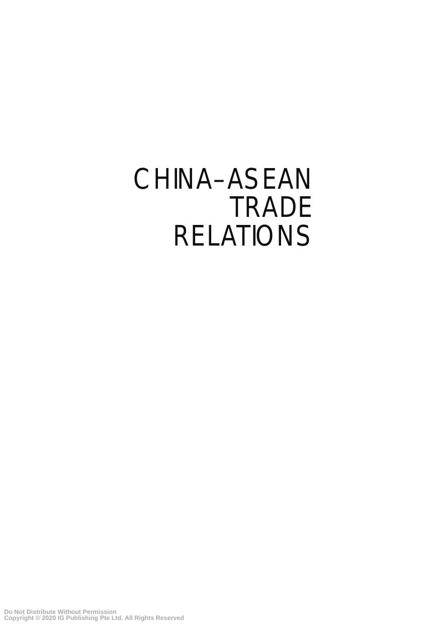 China-ASEAN Trade Relations : A Discussion on Complementarity and Competition by Chen; Shaolian Wen