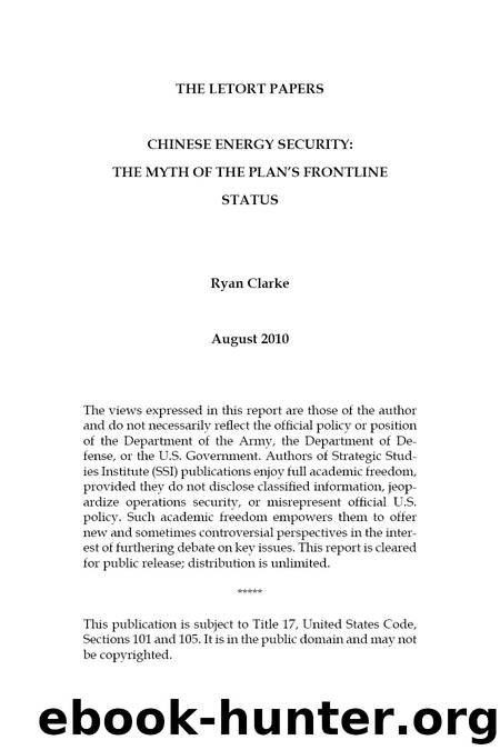 Chinese Energy Security: The Myth of the PLAN’s Frontline Status by Ryan Clarke