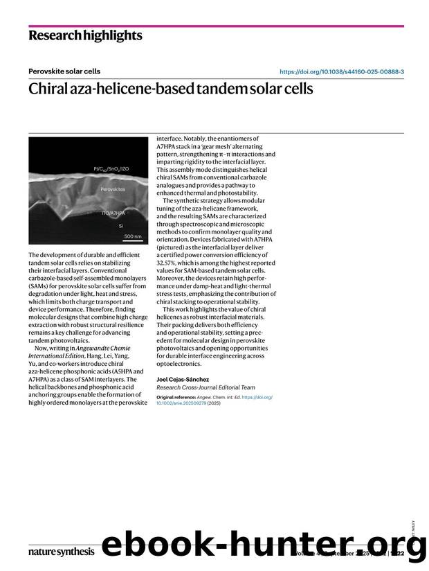 Chiral aza-helicene-based tandem solar cells by Joel Cejas-Sánchez