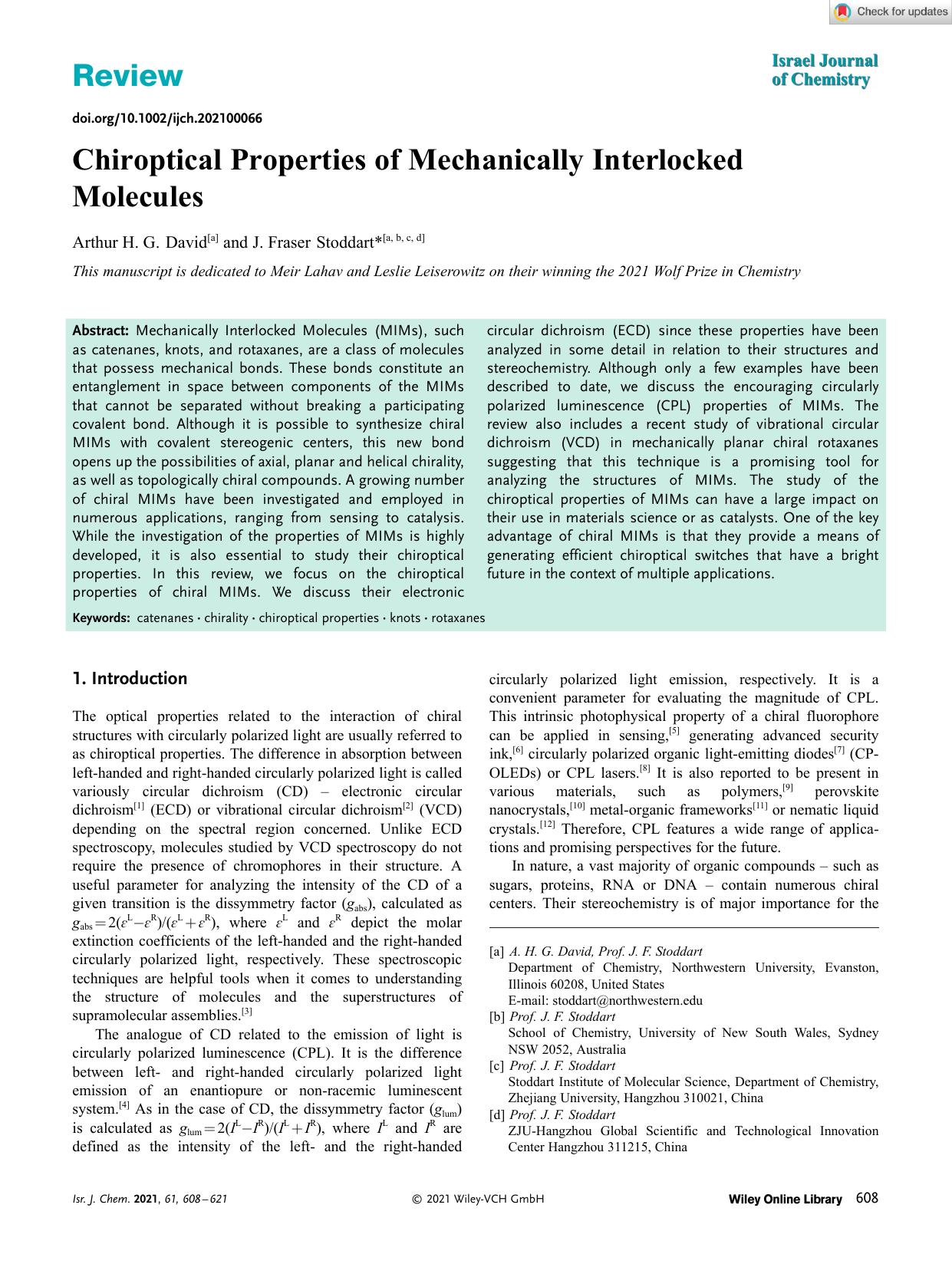 Chiroptical Properties of Mechanically Interlocked Molecules by Unknown