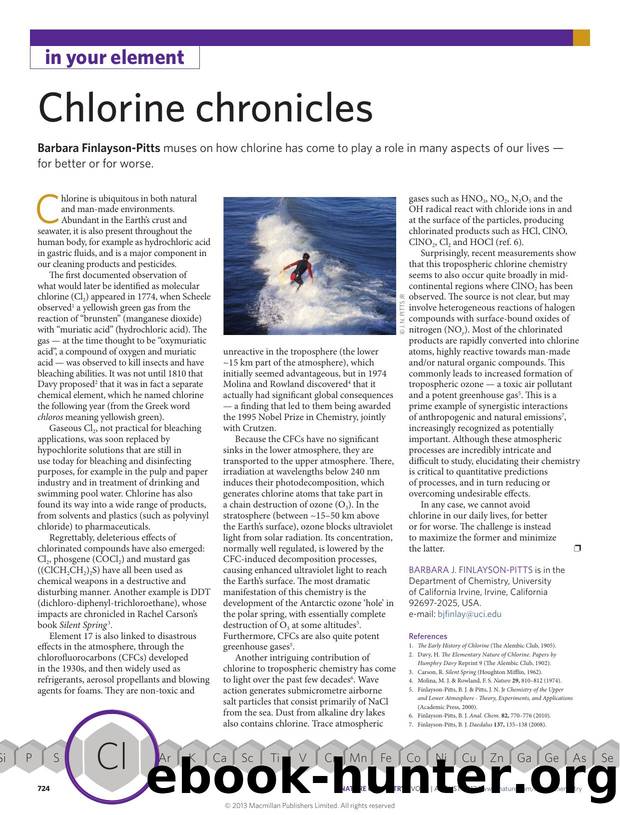 Chlorine chronicles by Barbara J. Finlayson-Pitts