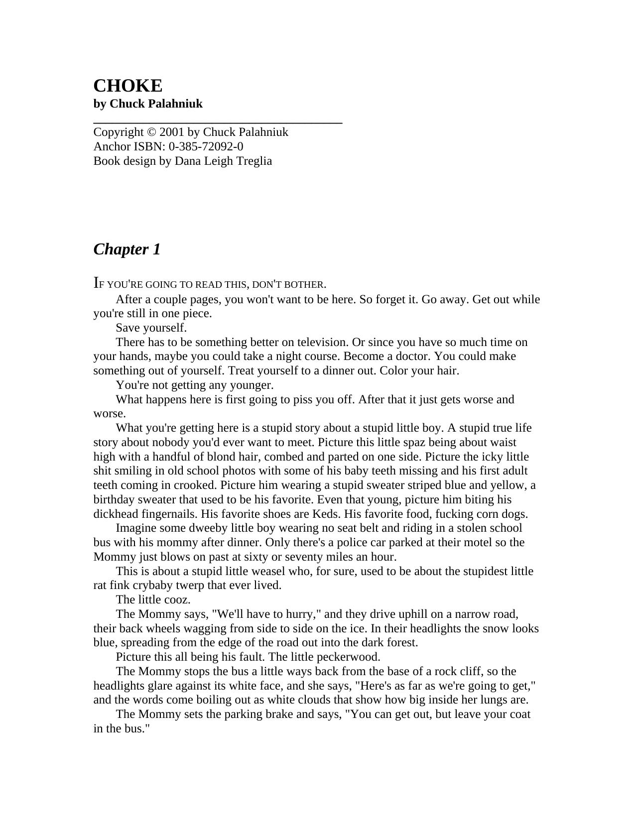 Choke by Chuck Palahniuk
