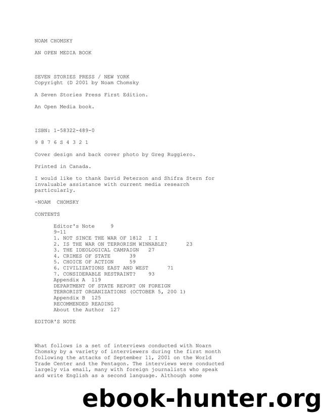 Chomsky by An Open Media Book (9-11)