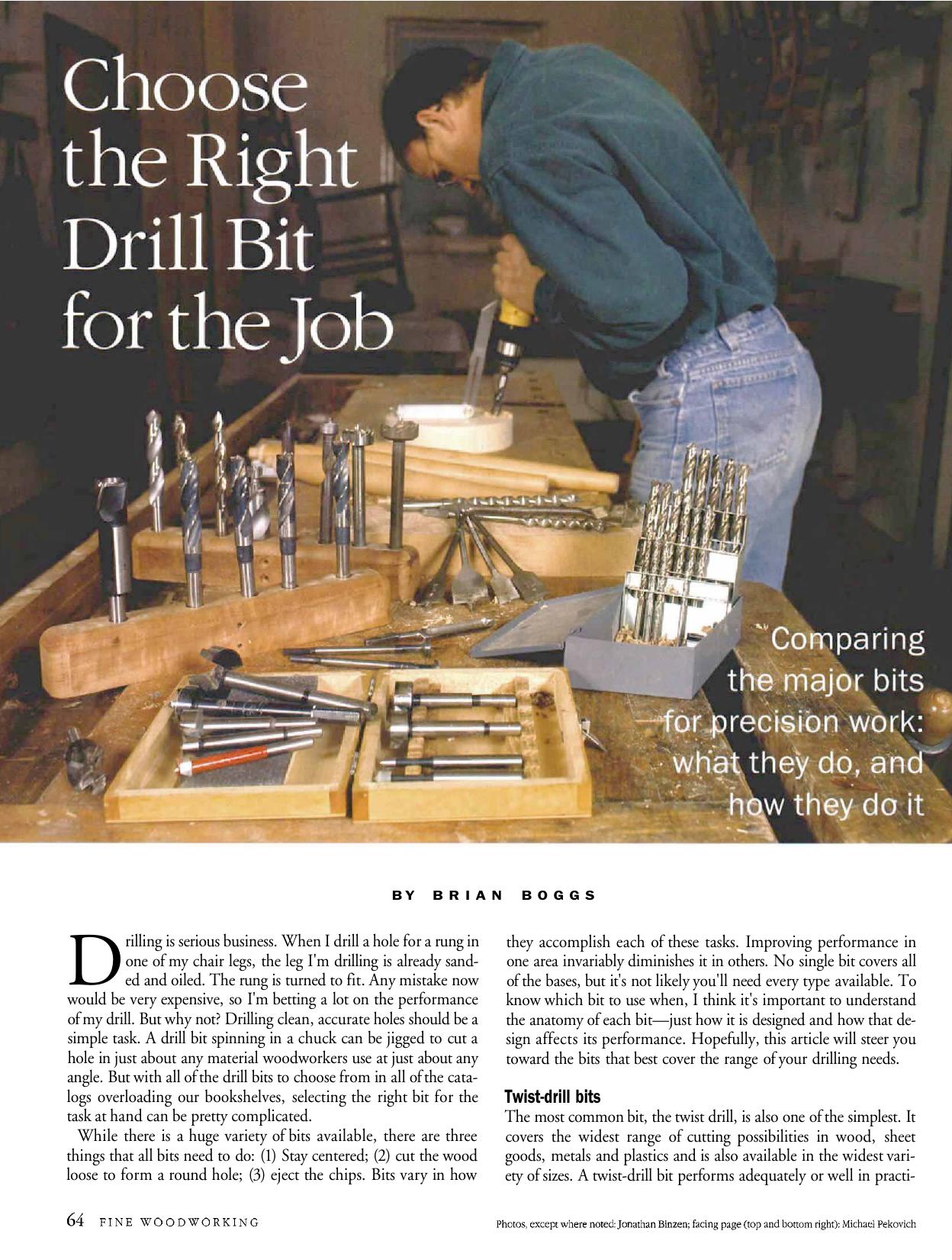 Choose the Right Drill Bit for the Job by Brian Boggs