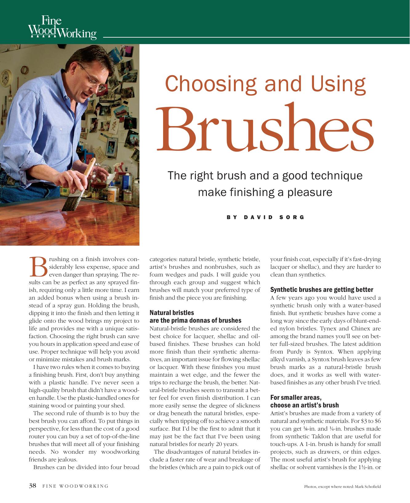 Choosing and Using Brushes by David Sorg