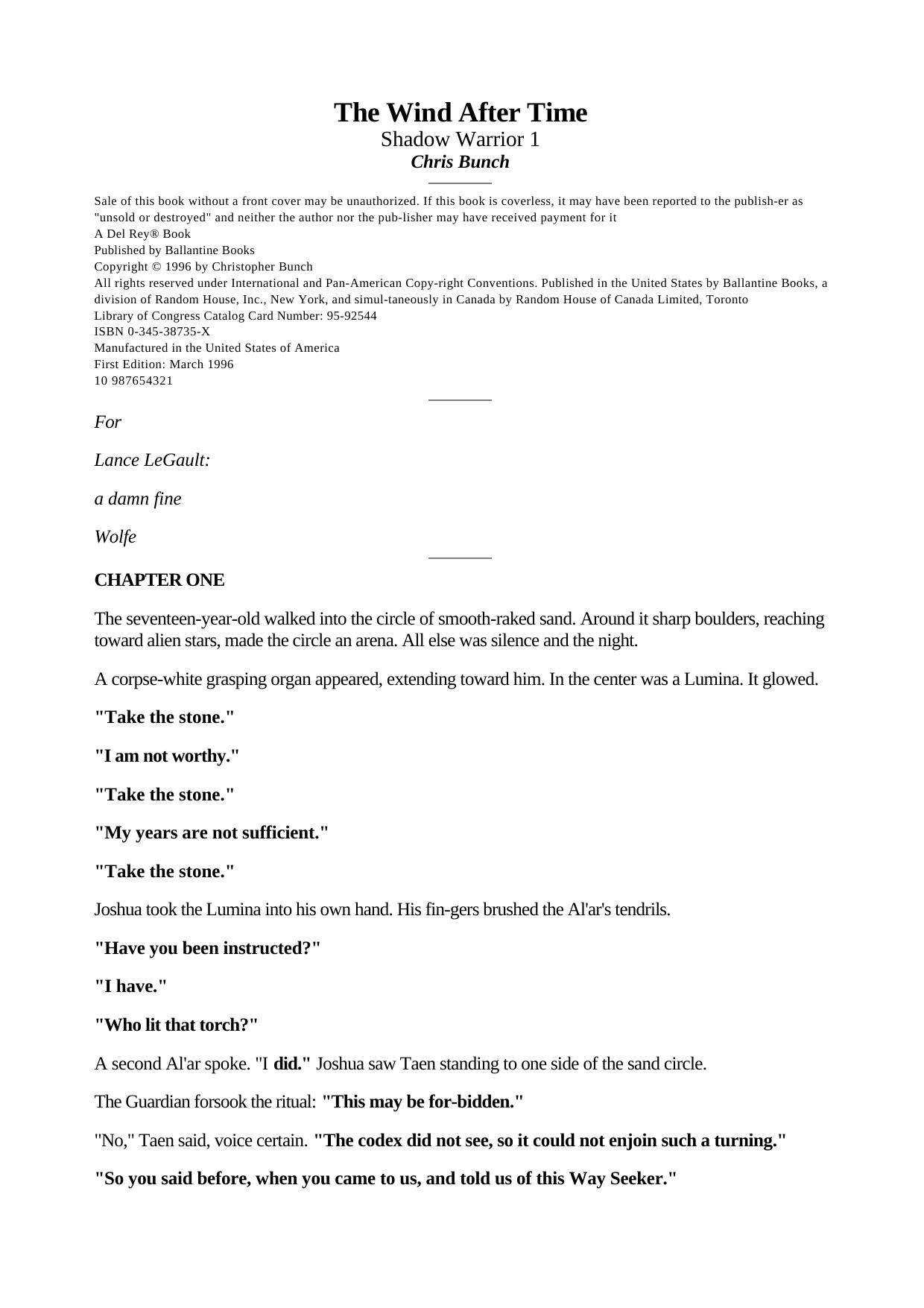 Chris Bunch - Shadow Warrior 1 by The Wind After Time