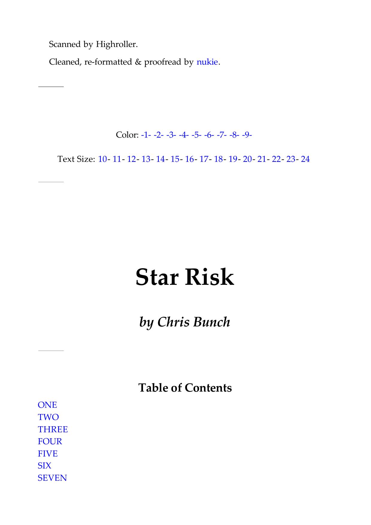 Chris Bunch - Star Risk 01 by Star Risk