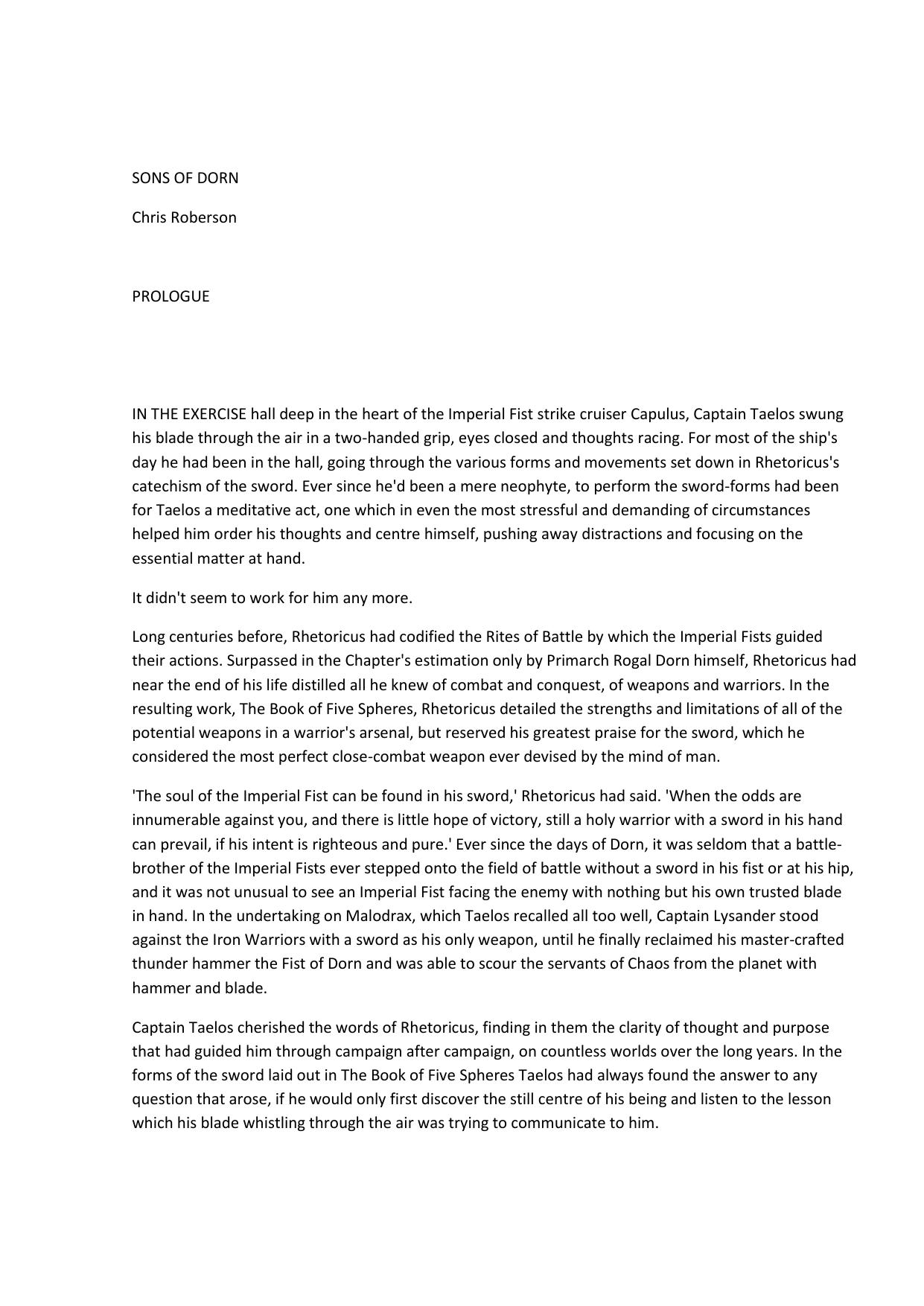 Chris Roberson Sons of Dorn by u