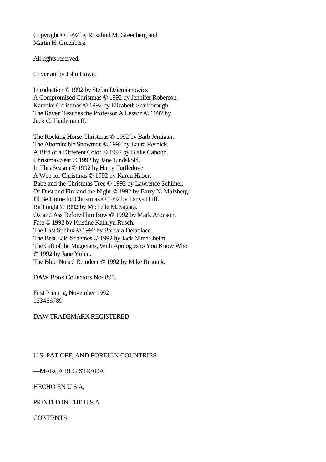 Christmas Bestiary by Rosalind M. Greenberg