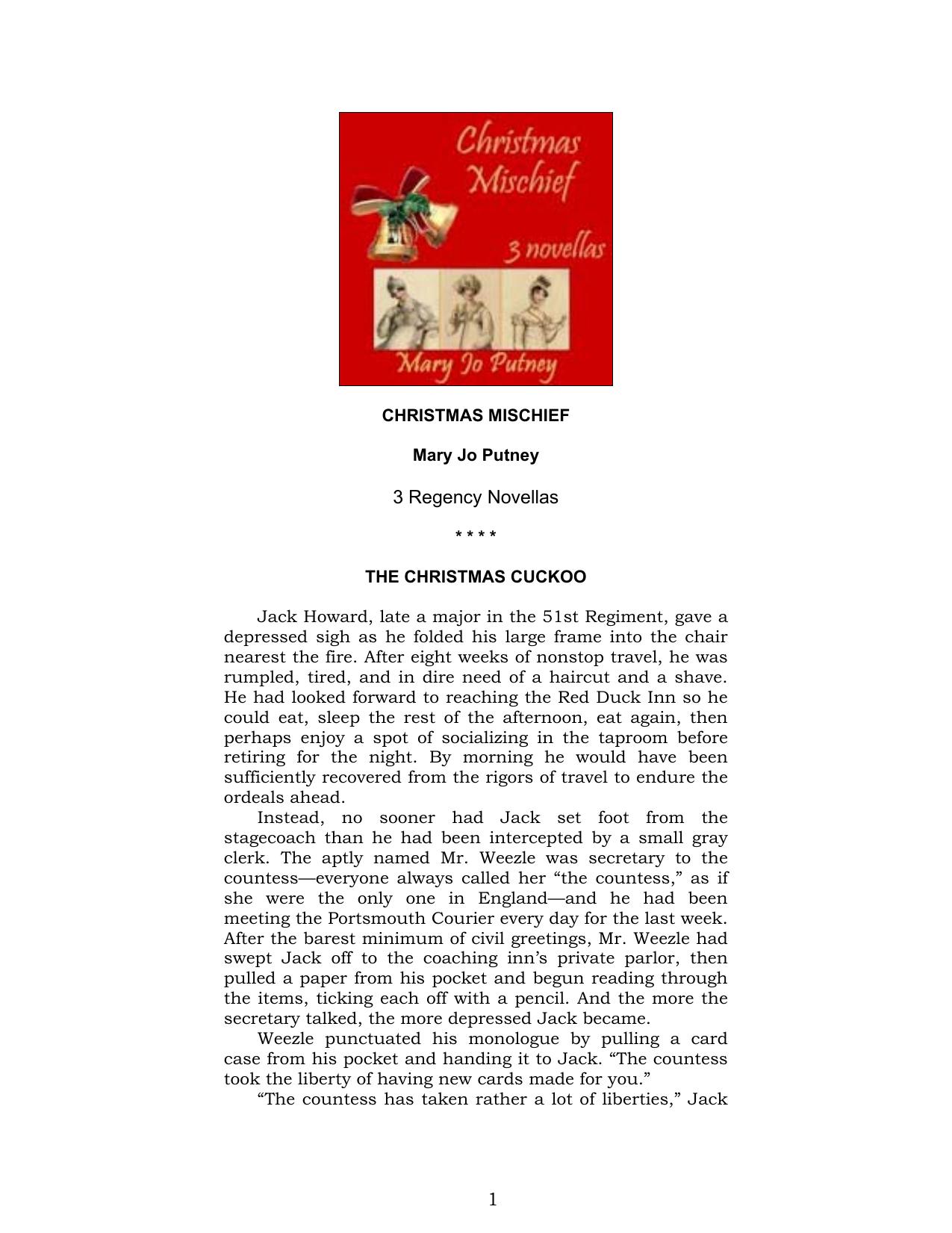 Christmas Mischief (The Christmas Cuckoo; Sunshine for Christmas; The Christmas Tart) by Putney Mary Jo