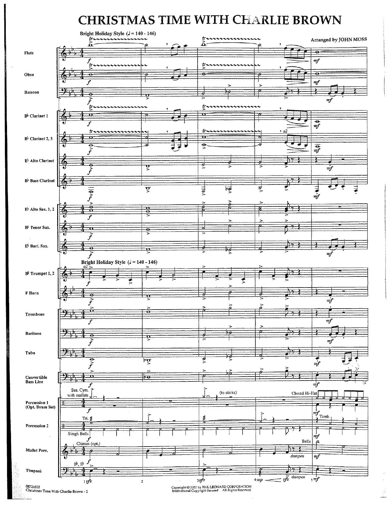 Christmas Time with Charlie Brown by Moss John (arr.)