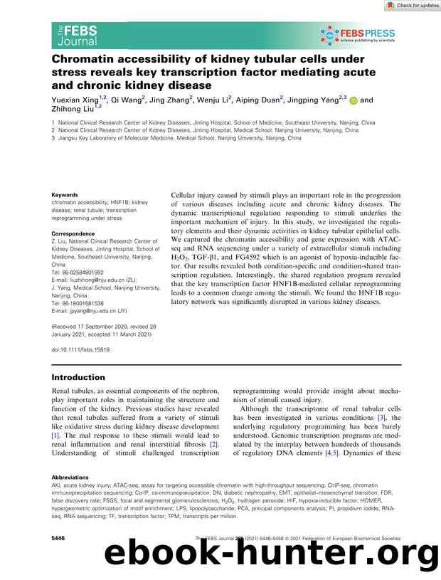 Chromatin accessibility of kidney tubular cells under stress reveals key transcription factor mediating acute and chronic kidney disease by Unknown